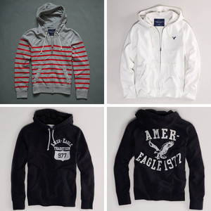 美国采购ae卫衣american eagle美国鹰男款修身秋冬款帽衫正品现货