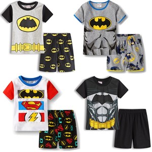 儿童蝙蝠侠童装男童套装夏季短袖T恤裤子纯棉薄款宝宝睡衣家居服