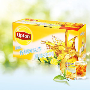 立顿lipton柠檬茶固体饮料清新柠檬茶20包冲饮果汁360g盒装