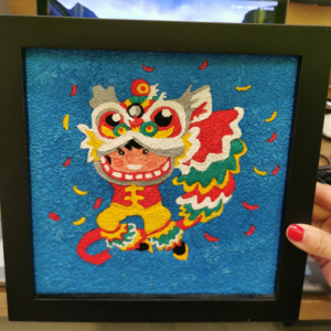 舞动中国系列创意diy纸浆画材料包民族风唐人街文化舞狮手工礼物