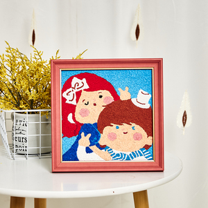 两小无猜青梅竹马图案彩印纸浆画材料包情侣闺蜜一起做的浪漫手工