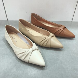 雪中情羊皮女鞋2022夏新款软底蝴蝶结低跟鞋尖头浅口一脚蹬女单鞋