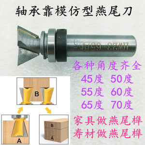 65度轴承燕尾刀穿带龙旦刀 蜂箱刀衣柜隔板抽斗框榫头刀棺材刀具