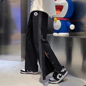 converse匡威裤子男士秋季直筒九分宽松阔腿篮球排扣裤休闲运动裤