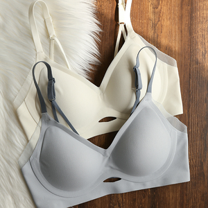 凉感固定杯无痕内衣女薄款聚拢无钢圈收副乳防下垂一片式文胸罩夏