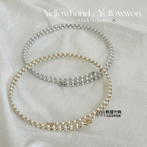 瓦xw韩国代购yellowwon水钻仿珍珠 硬质项圈 正品短项链东大门