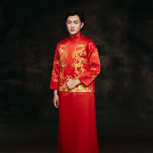 秀禾服男2021新款新郎中式结婚礼服男士秀和服罗晋同款男款秀禾