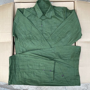 老式装甲兵夏季工作服薄款全棉军绿色套装电焊服夹克式