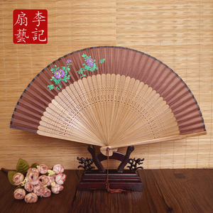 李记扇艺 七寸中国风手绘扇子日式折扇女扇日本女式扇和风小物