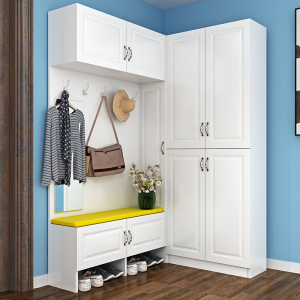 转角鞋柜 家用门口玄关柜一体靠墙入户门90度隔断l型门厅柜衣帽柜