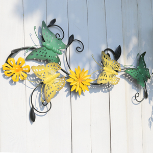 岛拉金属蝴蝶壁饰铁艺植物艺术装饰挂件客厅沙发玄关阳台墙上壁挂