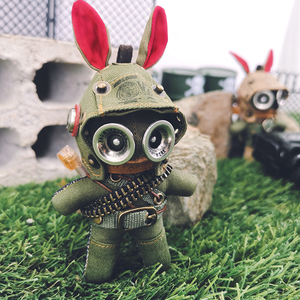 蒸汽精灵 『军装系列』蒸汽朋克个性小兔子子弹链版 钥匙扣 挂件