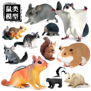 仿真野生动物模型老鼠整蛊玩具土拨鼠松鼠豚鼠鼯鼠儿童认知礼物