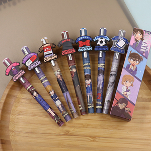 晨光柯南限定盲盒m1607速干直液式全针管0.5换墨囊k5签字走珠水笔