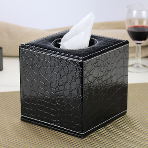 丽然皮革方形纸巾盒卷纸筒 可爱餐巾抽纸盒 客厅简约创意欧式家用