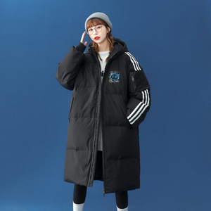 羽绒服女中长款2021年冬季新款加厚过膝连帽情侣学生外套国潮ins