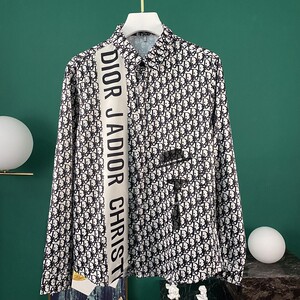 正品dior/迪奥 20新款 老花字母满logo印花 衬衫男衬衣外套女现货