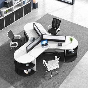 职员办公桌3/5人6人位屏风隔断电脑卡位员工桌椅组合武汉办公家具