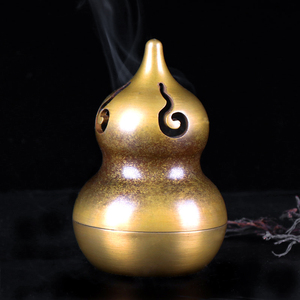 纯铜葫芦香炉创意家用檀香炉室内盘香炉仿古茶道供佛摆件香薰炉