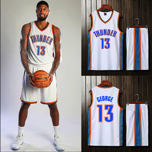 13号乔治球衣套装雷霆队0号威少7安东尼成人背心运动速干队服定制