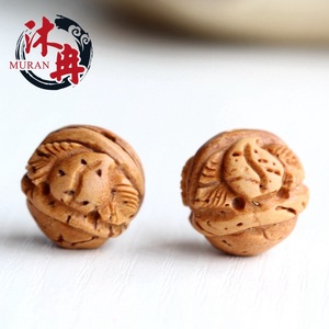 桃核手工雕刻 工艺品 寿桃花篮 配件diy摇筐桃胡文玩核雕