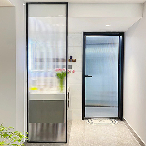 超白长虹条纹瓦楞磨砂钢化艺术玻璃隔断屏风定制卫生间浴室淋浴房