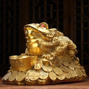 招财进宝金蟾摆件铜金蟾纯铜金蟾蜍家居客厅现代办公室装饰工艺品