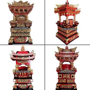 樟木撵轿佛具神龛神轿佛轿木雕轿子多用途宗教实木辇轿原创雕刻