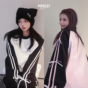 MMXXi新款蝴蝶黑粉滑雪服卫衣防水防风保暖小众宽松上衣可爱套装