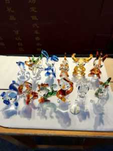水晶玻璃拉丝12生肖工艺品琉璃摆件优惠价手工制作欢迎定做  包邮