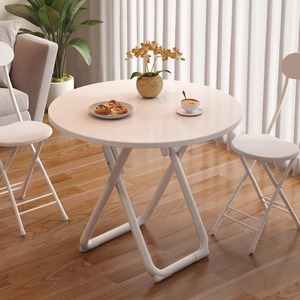 出租屋折叠圆桌小桌子便携式饭桌家用简易方桌餐桌小户型桌椅组合