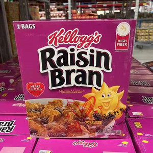 jojo美国代购kelloggs raisin bran葡萄干营养麦片 1600g