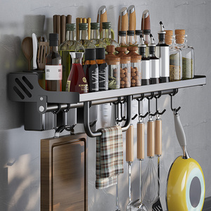 免打孔刀架壁挂式家用厨房多功能收纳挂架刀具调味料置物架可拆卸