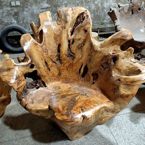 天然根雕靠背椅树根主人椅茶几配套凳杉木凳转椅实木大板茶台