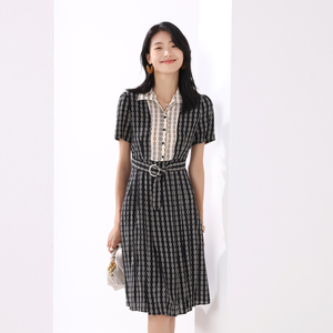 女装2022年新款气质碎花连衣裙小个子法式复古赫本风裙子诗织旗舰店