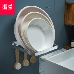 304不锈钢脸盆架免打孔浴室置物架脸盆收纳架卫生间放脸盆的架子