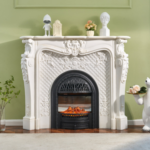 壁炉汉白玉手工雕刻定制家居装饰法式简约别墅客厅摆件大理石壁炉