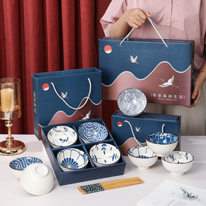 陶瓷碗套装开业活动促销赠品乔迁新居礼品日式碗筷套装餐具礼盒装
