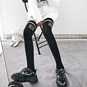 过膝袜女日系春夏款ins潮加长瘦腿灰色大腿长袜子高筒纯棉长筒袜