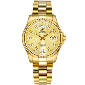 瑞士 英纳格enicar 精英系列自动机械男表3169/50/330p钢带镀金