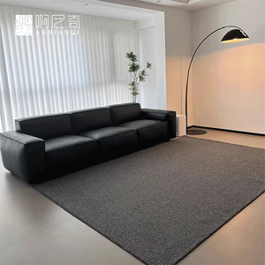 Annianqi高端深色客厅地毯黑灰卧室现代简约耐脏高级感轻奢免打理
