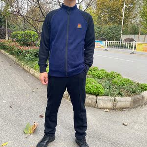 新式消防加绒长袖体能训练服套装冬季加厚男运动服火焰蓝色作训服