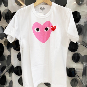 日本川久保玲 cdg play经典爱心彩色心短袖t恤男女款