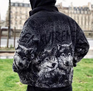 supreme 19ss wolf fleece jacket 狼图腾摇粒绒外套秋冬男女夹克