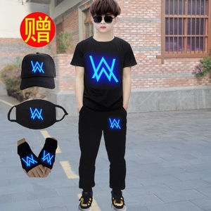 艾伦沃克短袖t恤alan walker艾兰沃克电音dj男夏学生教主套装衣服