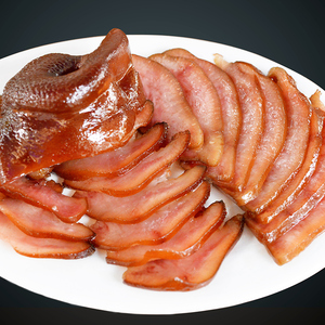 四川特产 农家柴火烟熏腊肉土猪拱嘴巴 精装自制腊猪脸 500g 包邮