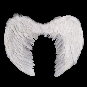 天使翅膀白色羽毛翅膀成人儿童表演万圣节道具花童装扮摄影道具