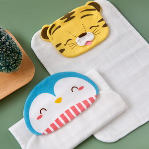 虎宝宝纯棉纱布垫背隔汗巾四季全棉新生婴儿卡通吸汗巾diy材料包