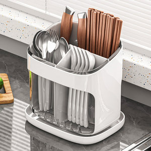 筷子筒收纳盒家用高档新款厨房台面勺子餐具沥水置物架快子笼篓桶