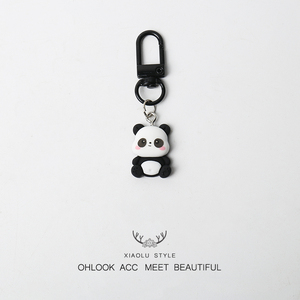 可爱熊猫挂件个性钥匙扣黑白简约挂饰包包摆件饰品